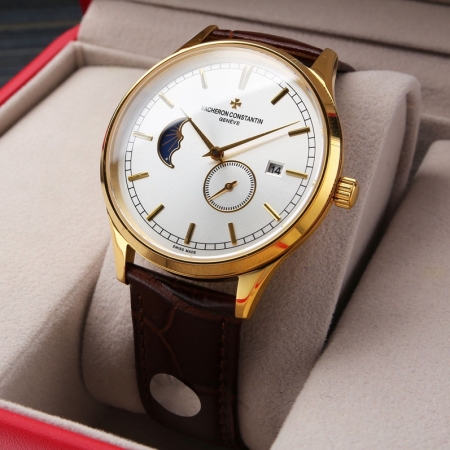 TW出品 江诗丹顿日月星辰系列男士全自动机械腕表 原装进口8219机芯 9位个性24小时／真月相显示，5位小秒 尺寸40mmx11mm