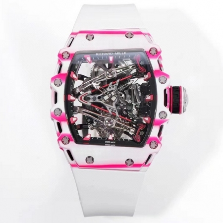 市场天花板 理查米尔男士系列RM38-02粉色主题镂空陀飞轮腕表 （陀飞轮腕表与...
