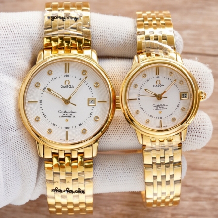 MKS出品 欧米茄（omega）经典星座系列情侣全机械腕表 男款直径40mm/女...